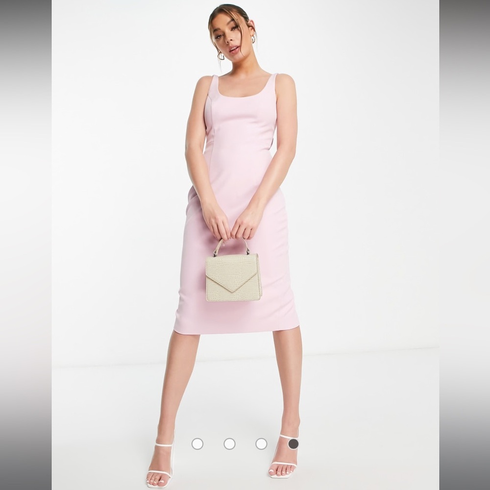 Ever New Pink Bow Back Midi Sheath Dress